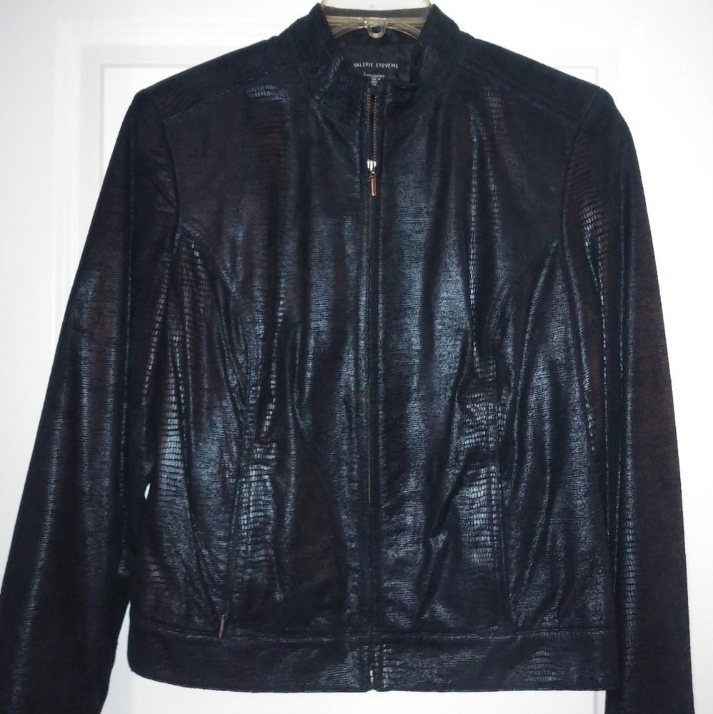 Valerie Stevens 100% Leather Jacket Black M